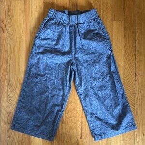 Tea collection sz 7 Kids Blue Chambray Pants inseam 16” summer short pants